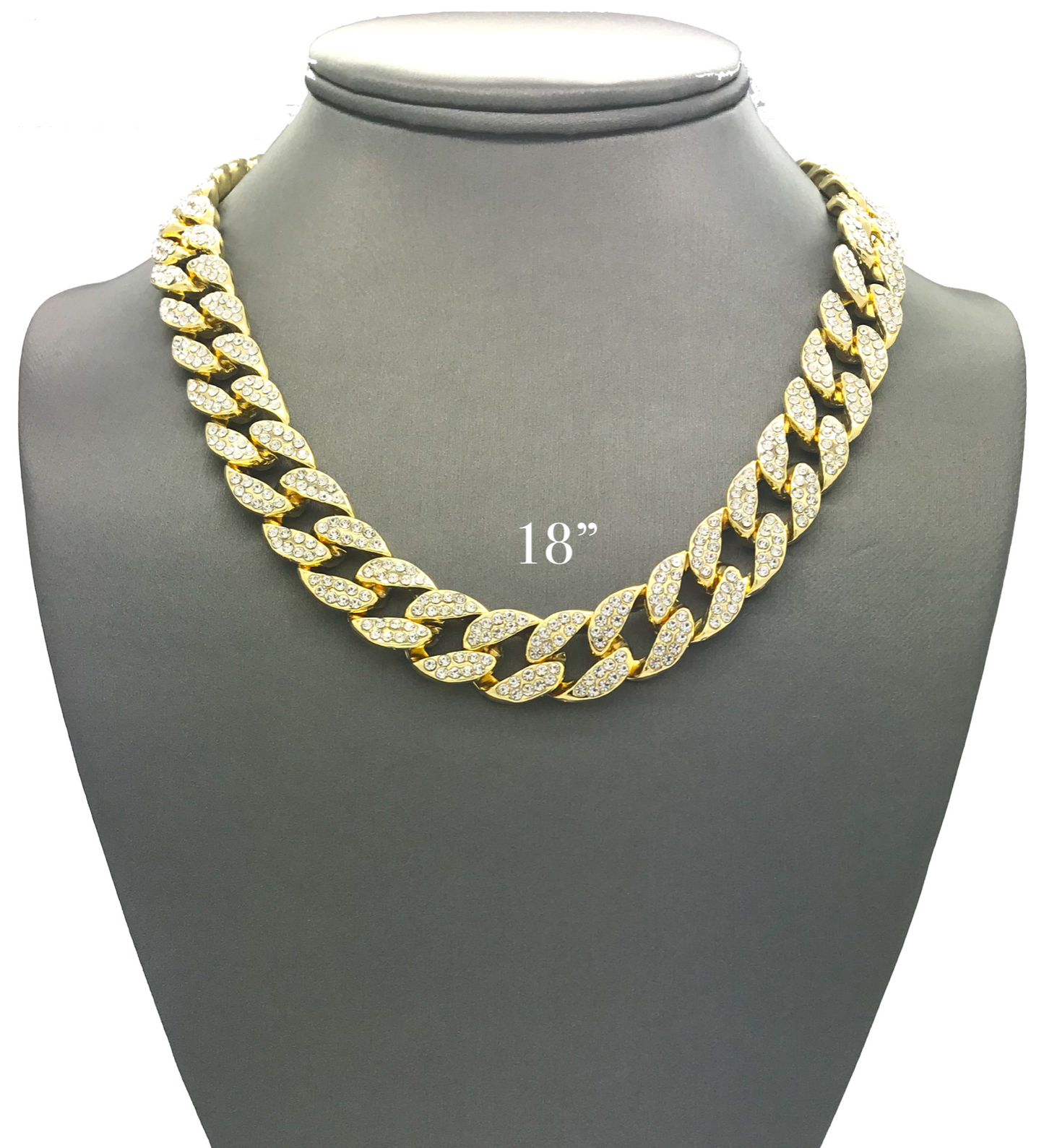Gold Iced Out CZ Miami Cuban Link Chain Necklace