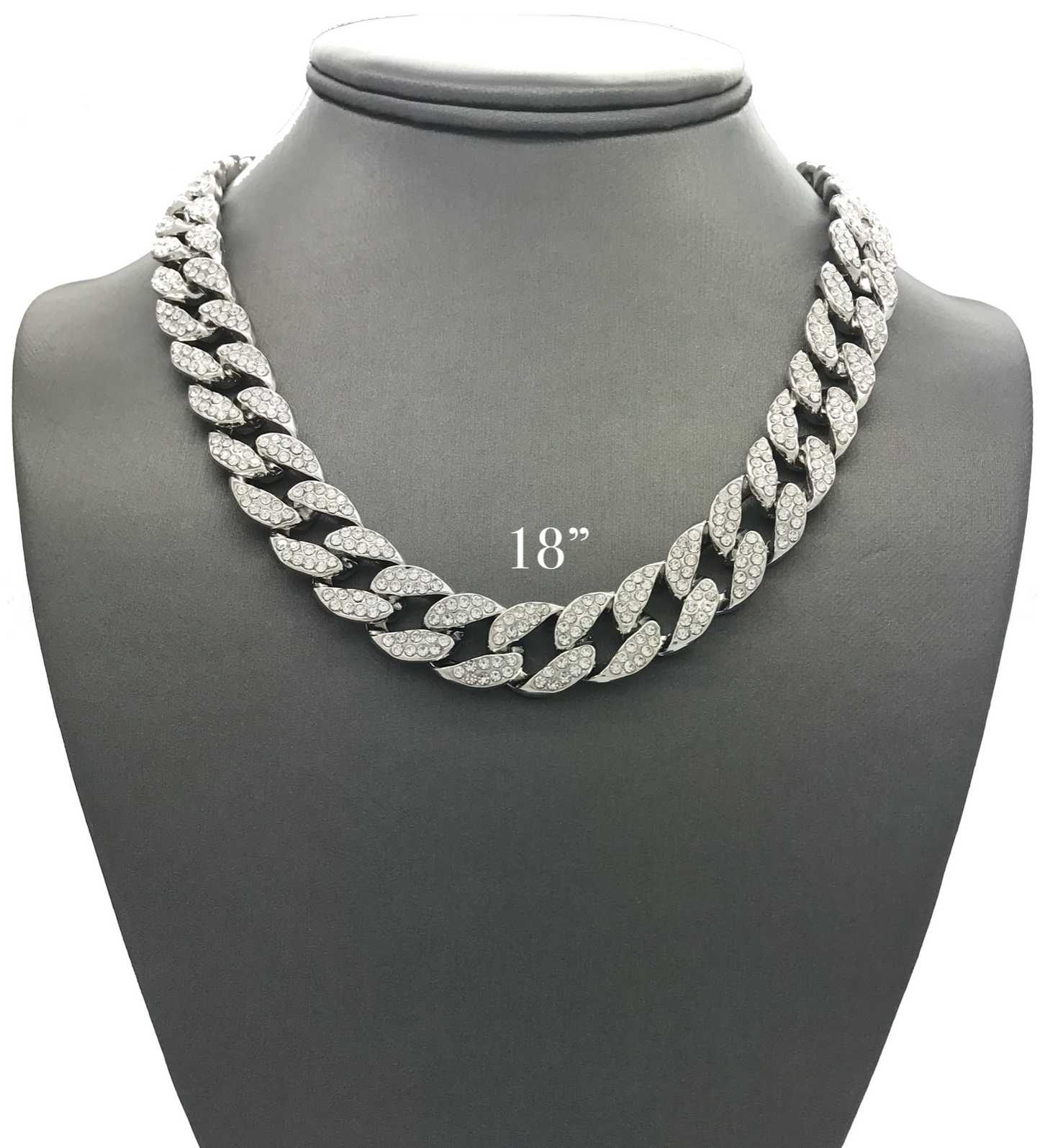 Silver Iced Out CZ Miami Cuban Link Chain Necklace